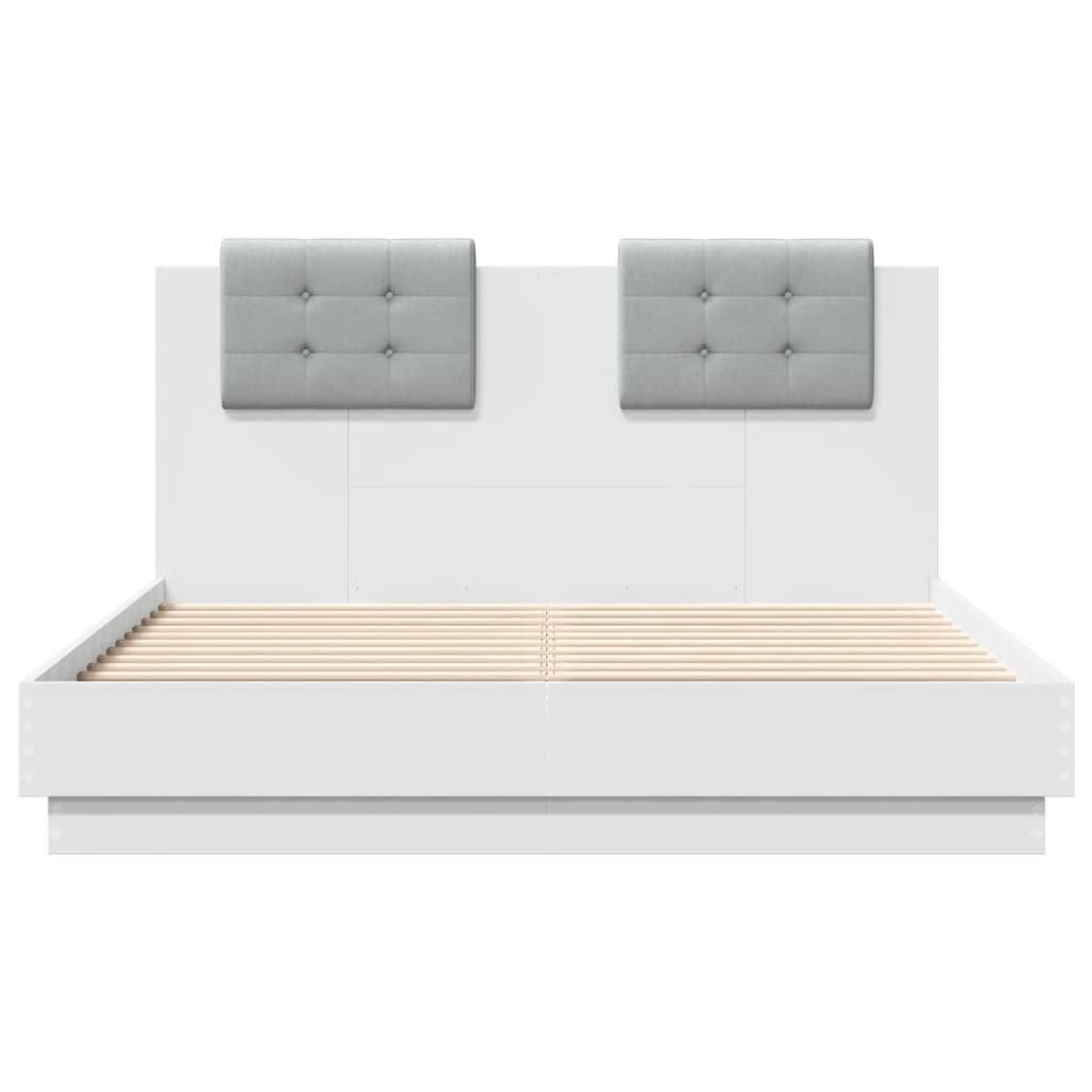 Cadre de lit sans matelas blanc 140x190 cm