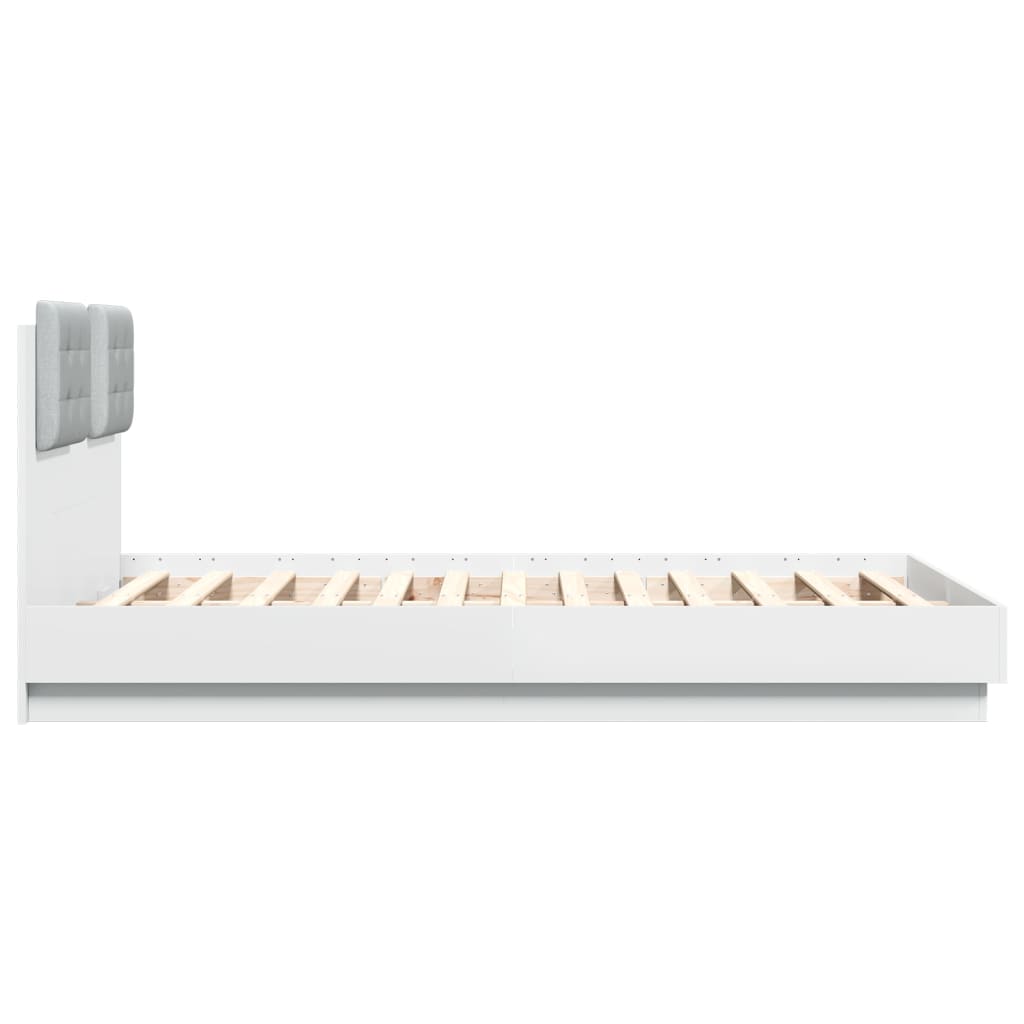 Cadre de lit sans matelas blanc 140x190 cm