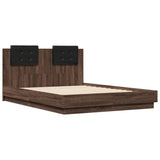 Cadre de lit sans matelas chêne marron 135x190 cm