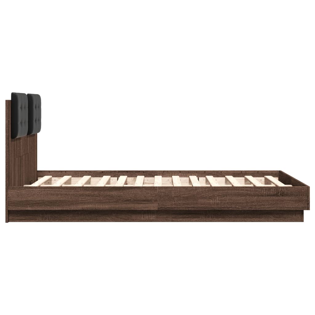 Cadre de lit sans matelas chêne marron 120x190 cm