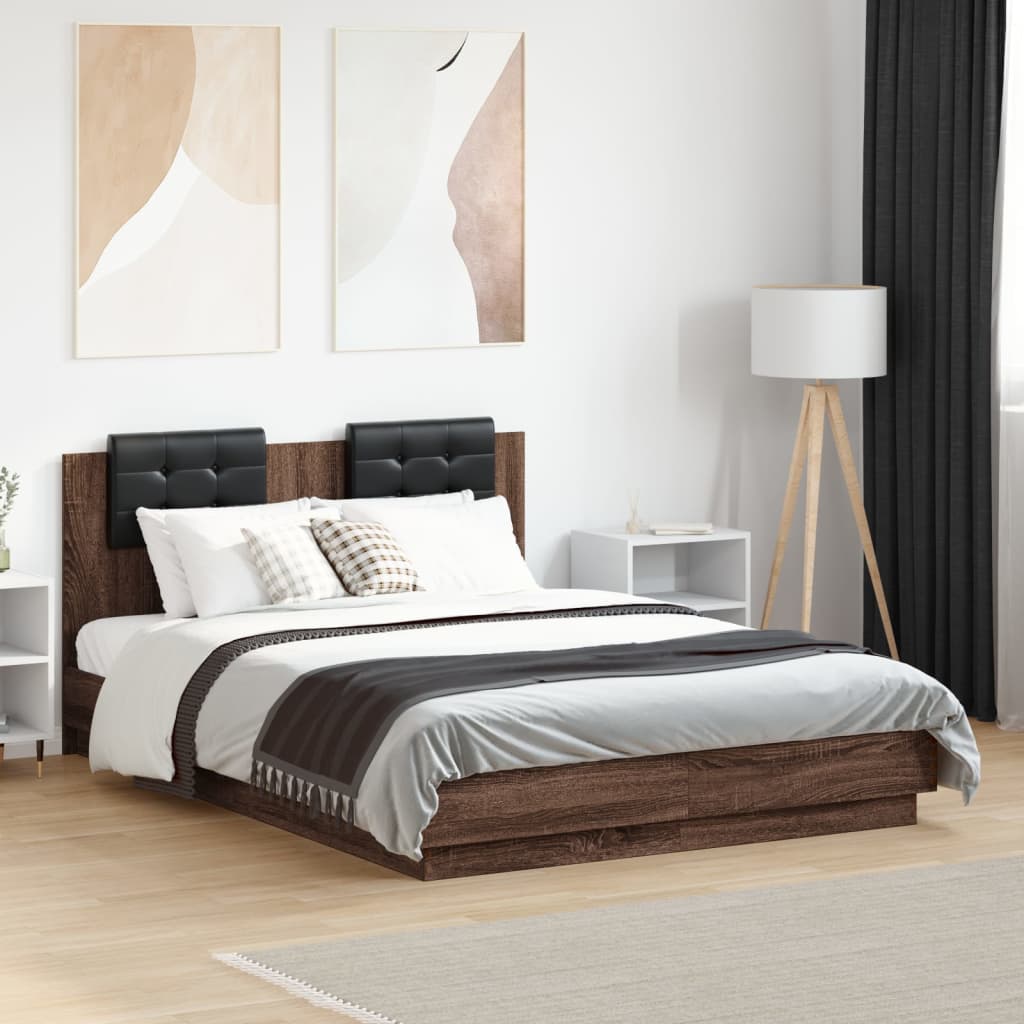 Cadre de lit sans matelas chêne marron 120x190 cm