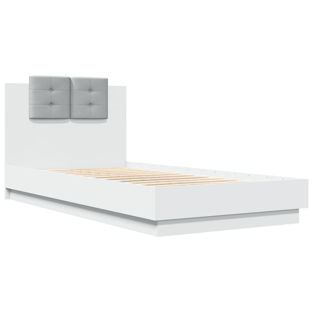 Cadre de lit sans matelas blanc 90x190 cm