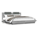 Cadre de lit avec LED sans matelas sonoma gris 200x200 cm