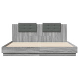 Cadre de lit avec LED sans matelas sonoma gris 200x200 cm