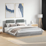 Cadre de lit avec LED sans matelas sonoma gris 200x200 cm