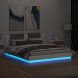 Bed frame with LED without mattress white 180x200 cm