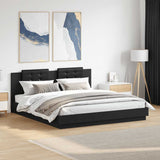 Bed frame with LED without mattress black 160x200 cm