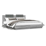 Cadre de lit avec LED sans matelas sonoma gris 160x200 cm