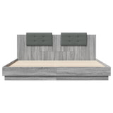 Cadre de lit avec LED sans matelas sonoma gris 160x200 cm