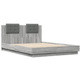 Cadre de lit avec LED sans matelas sonoma gris 140x200 cm