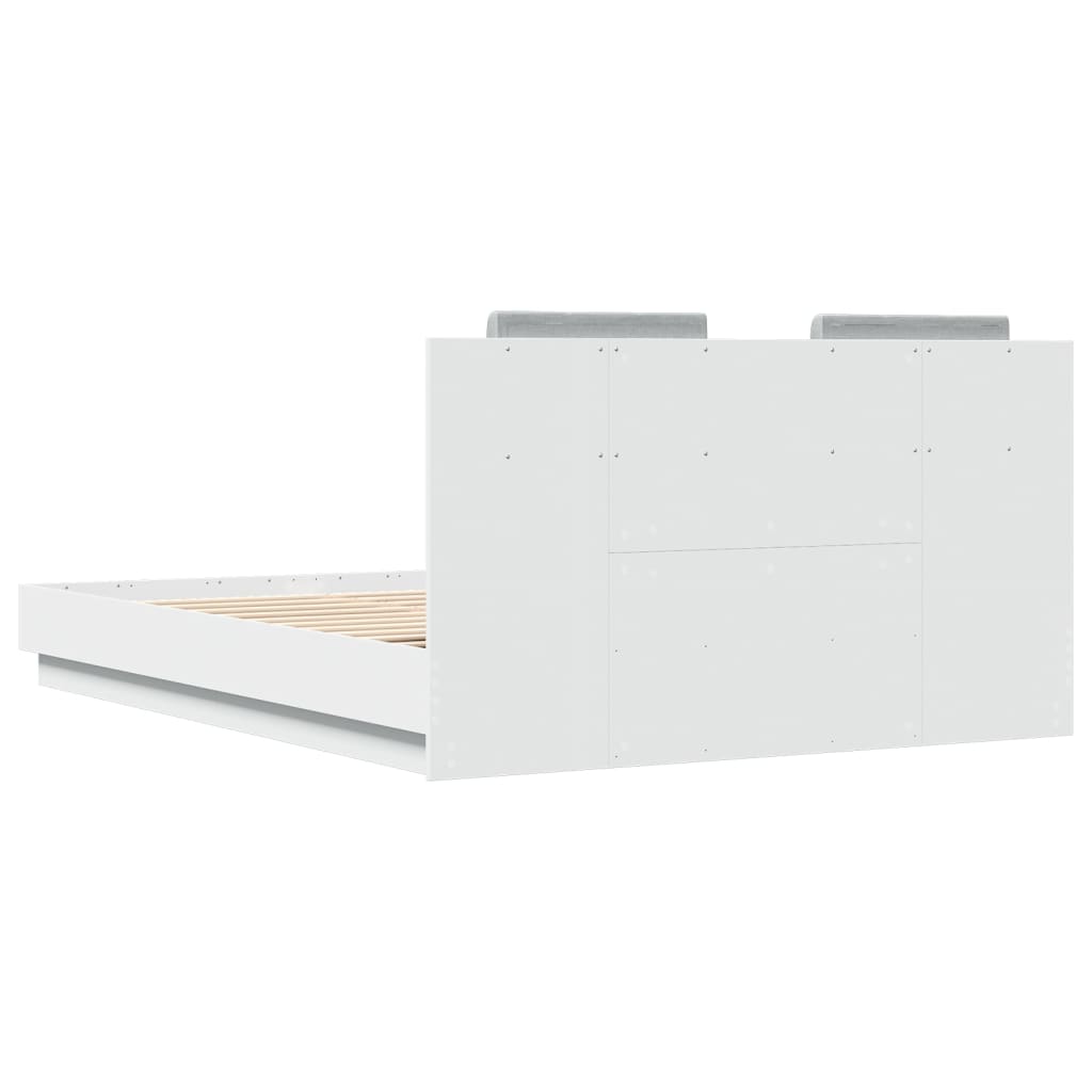 Cadre de lit avec LED sans matelas blanc 120x200 cm