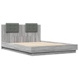 Cadre de lit avec LED sans matelas sonoma gris 120x200 cm