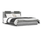 Cadre de lit avec LED sans matelas sonoma gris 120x200 cm