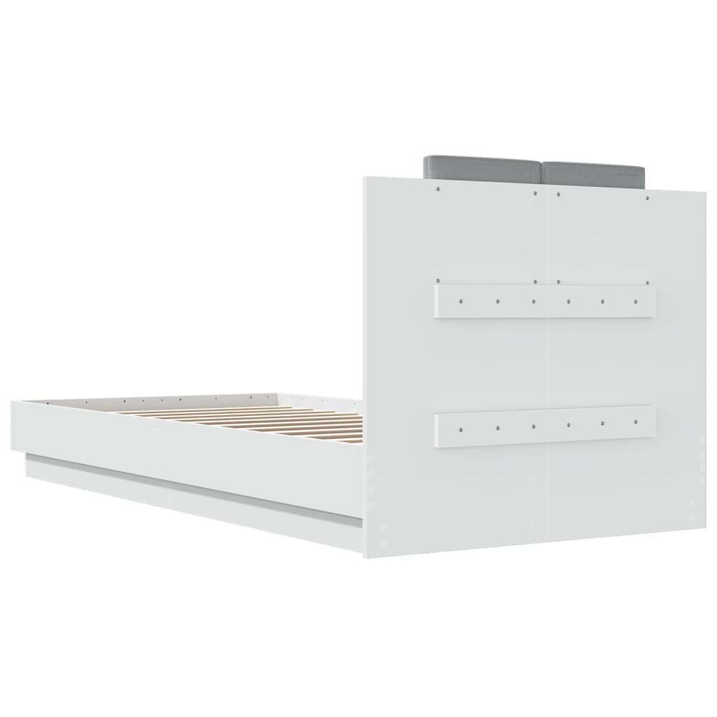 Cadre de lit avec LED sans matelas blanc 100x200 cm