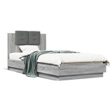 Cadre de lit avec LED sans matelas sonoma gris 100x200 cm