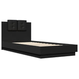 Cadre de lit avec LED sans matelas noir 90x200 cm