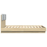 Cadre de lit avec LED sans matelas chêne sonoma 140x190 cm