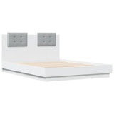 Bed frame with LED without mattress white 135x190 cm