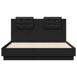 Cadre de lit avec LED sans matelas noir 135x190 cm