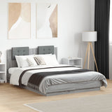 Cadre de lit avec LED sans matelas sonoma gris 135x190 cm