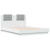 Cadre de lit avec LED sans matelas blanc 120x190 cm