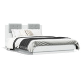 Cadre de lit avec LED sans matelas blanc 120x190 cm