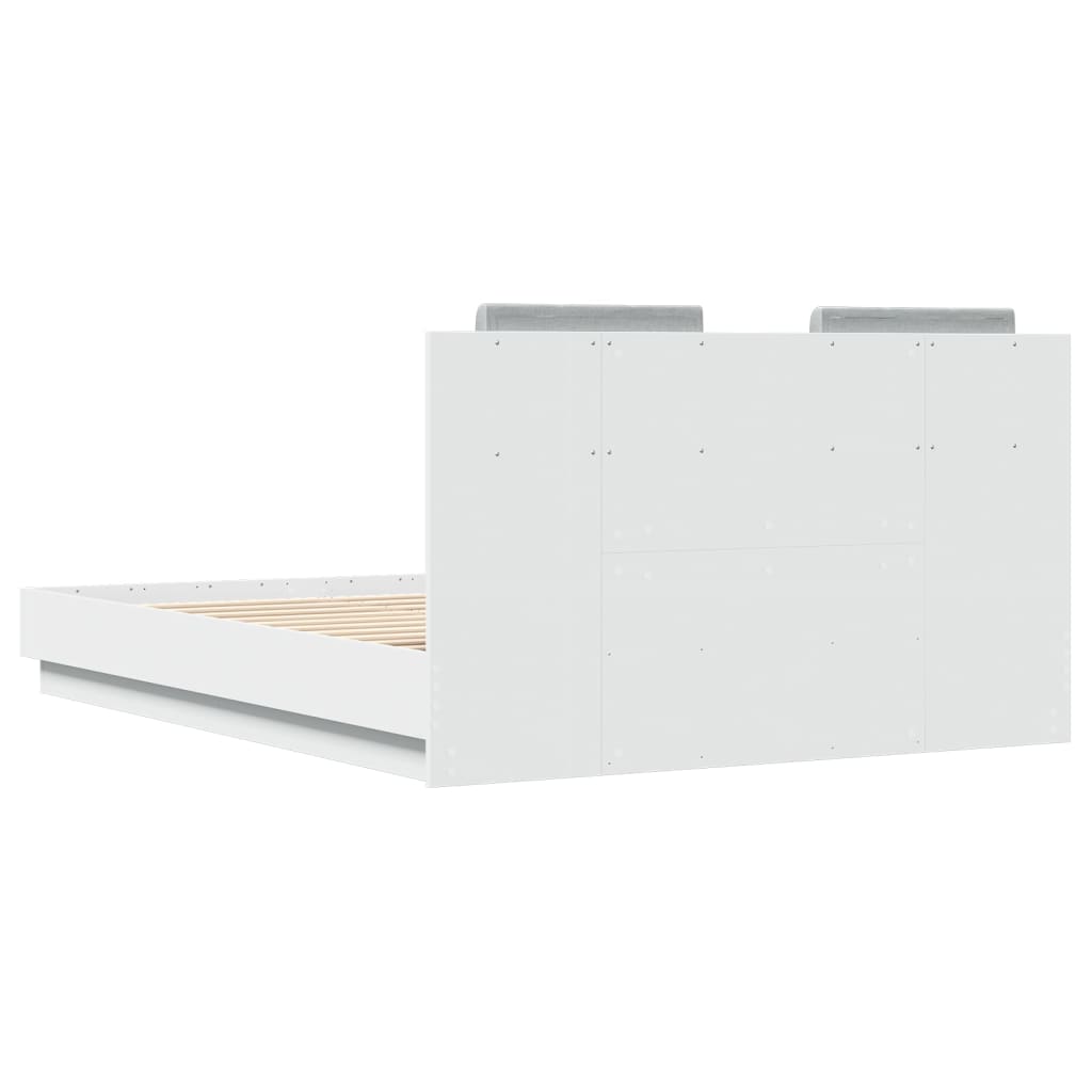 Cadre de lit avec LED sans matelas blanc 120x190 cm