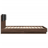 Cadre de lit avec LED sans matelas chêne marron 120x190 cm