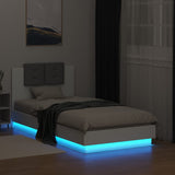 Cadre de lit avec LED sans matelas blanc 90x190 cm