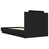 Cadre de lit avec LED sans matelas noir 90x190 cm