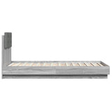 Cadre de lit avec LED sans matelas sonoma gris 75x190 cm