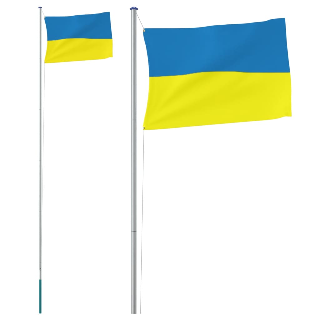 Drapeau de l'Ukraine et mât 6,23 m aluminium