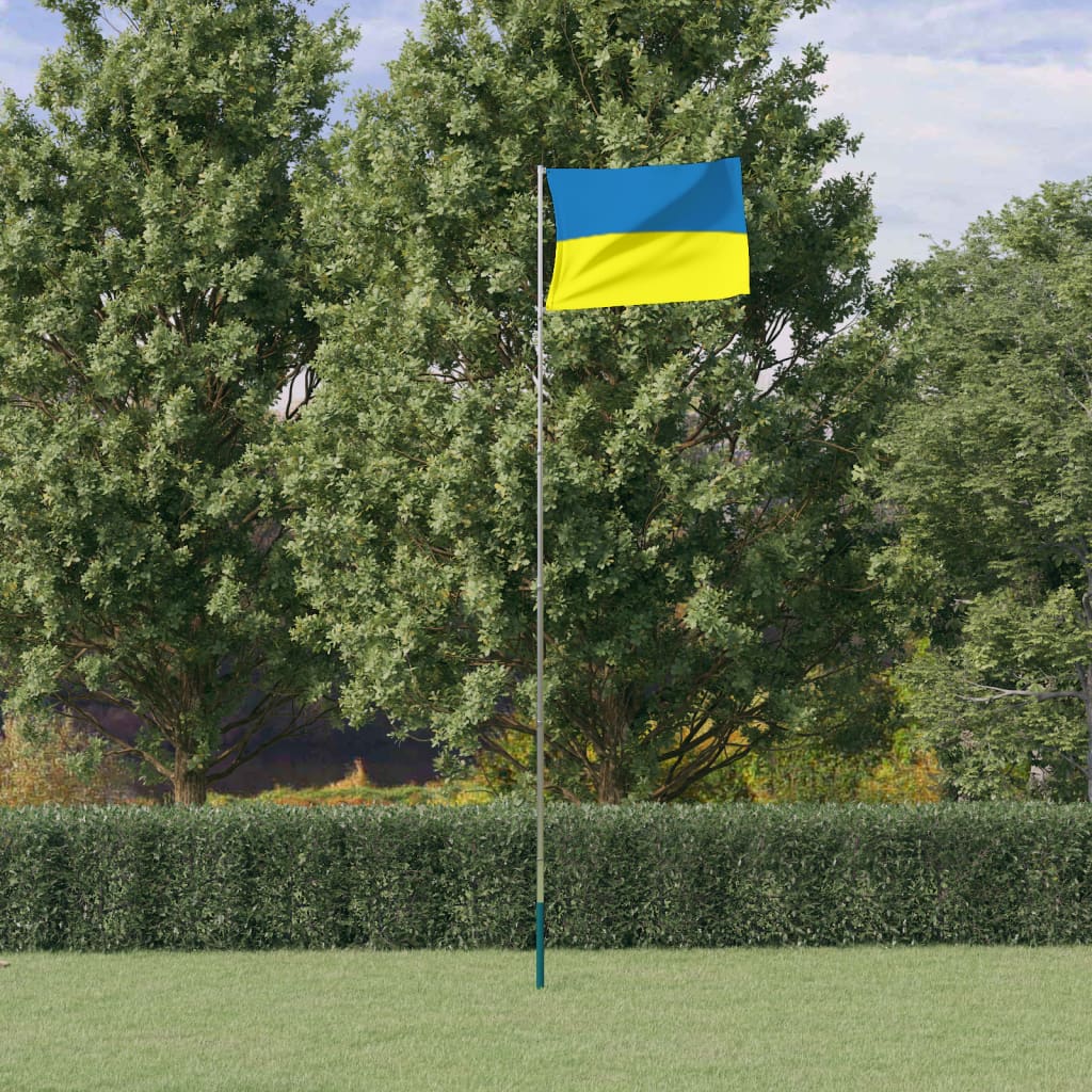 Drapeau de l'Ukraine et mât 5,55 m aluminium