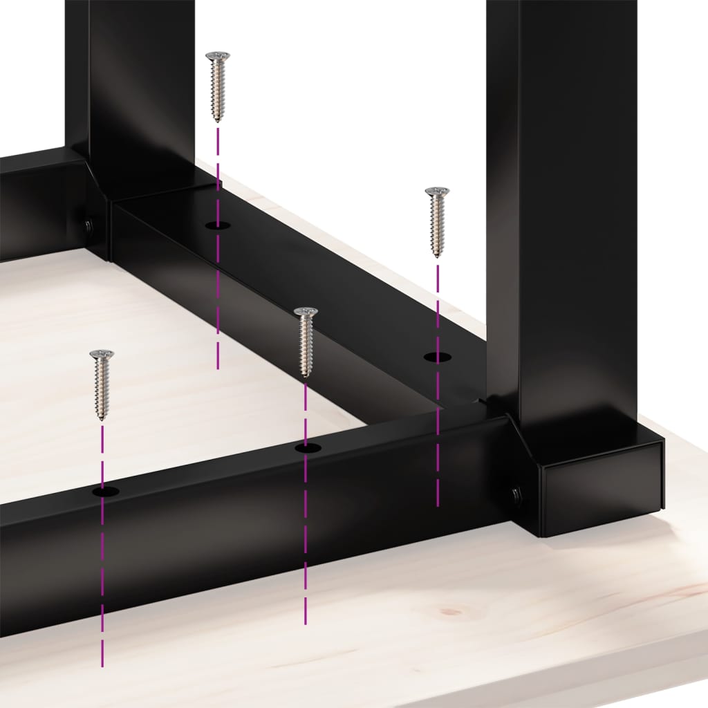 Pieds de table basse cadre en O 40x40x33 cm acier