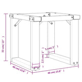 Pieds de table basse cadre en O 40x40x33 cm acier