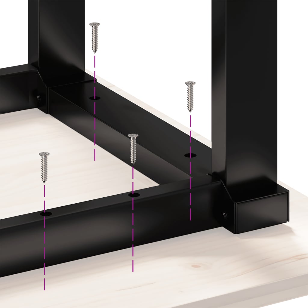 Pieds de table basse cadre en O 140x30x43 cm acier