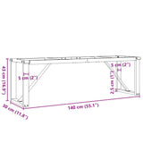 Pieds de table basse cadre en O 140x30x43 cm acier