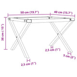 Pieds de table basse cadre en X 50x40x38 cm acier