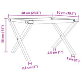 Pieds de table basse cadre en X 60x50x38 cm acier