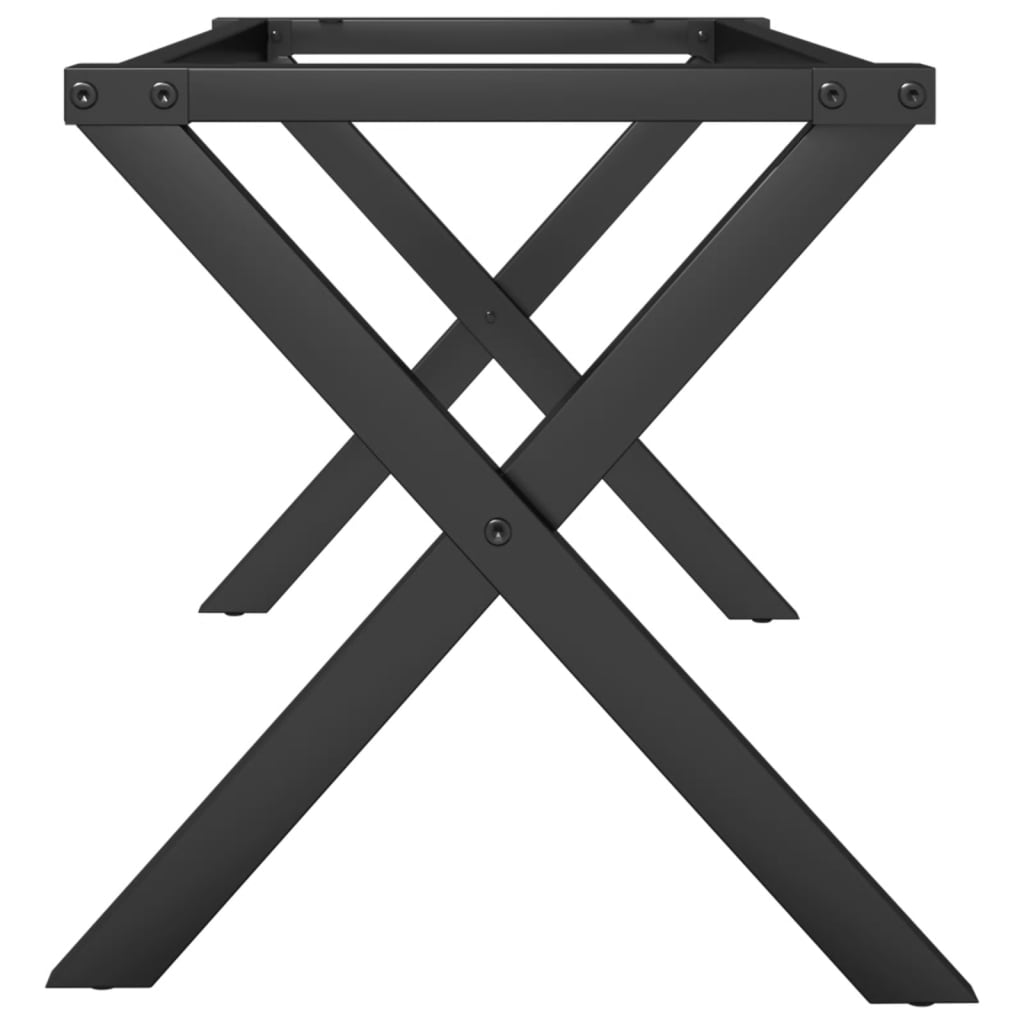 Coffee table legs X frame 70x30x43 cm steel