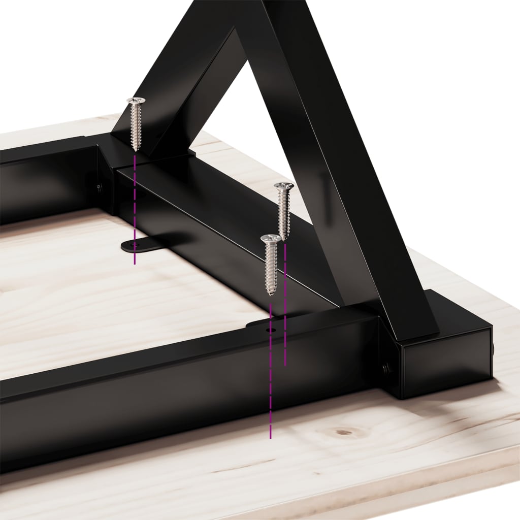 Coffee table legs X frame 70x30x43 cm steel