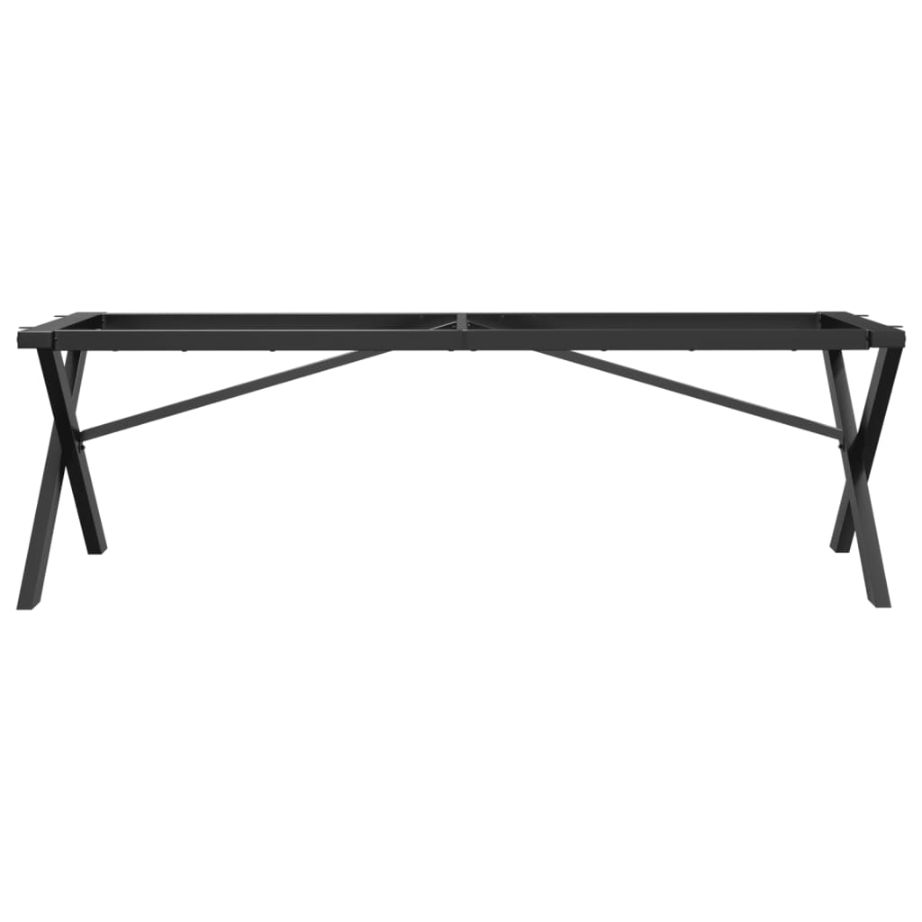 Pieds de table basse cadre en X 140x30x43 cm acier