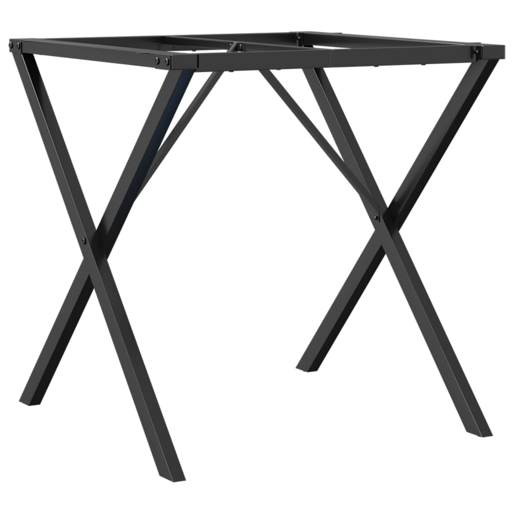 Pieds de table à manger cadre en X 60x60x73 cm acier