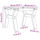 Pieds de table basse cadre en Y 40x40x33 cm acier