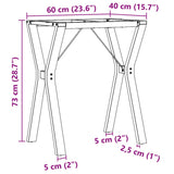 Pieds de table à manger cadre en Y 60x40x73 cm acier