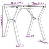 Pieds de table à manger cadre en Y 70x70x73 cm acier