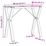 Pieds de table à manger cadre en Y 80x40x73 cm acier