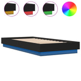 Cadre de lit sans matelas avec lumières LED noir 100x200 cm