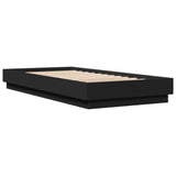 Cadre de lit sans matelas avec lumières LED noir 100x200 cm