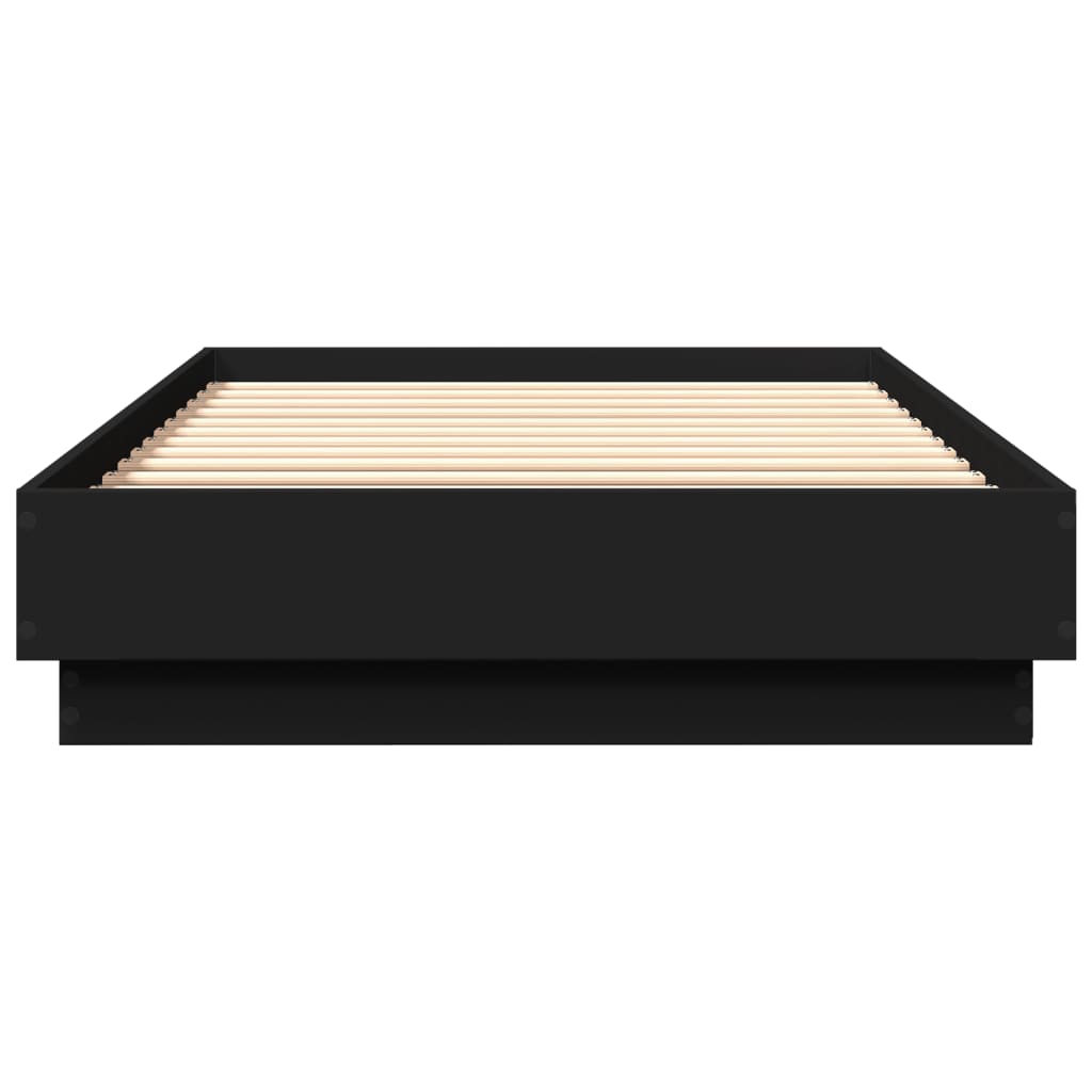 Cadre de lit sans matelas avec lumières LED noir 100x200 cm